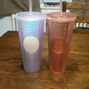 Set of 2 iridescent Starbucks tumblers